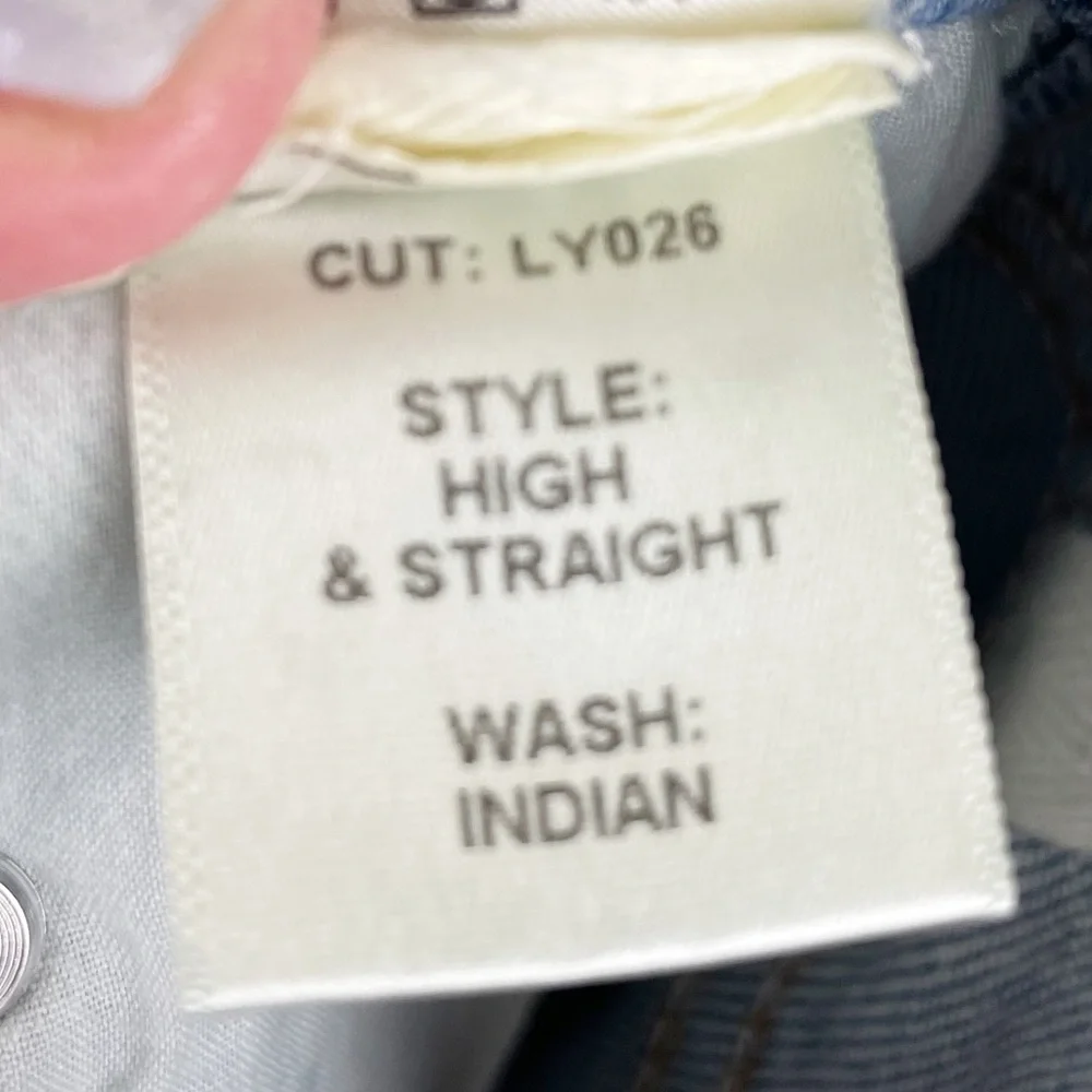 Reformation High and Straight Jeans in Indian Wash Blue Denim Women's Size 25